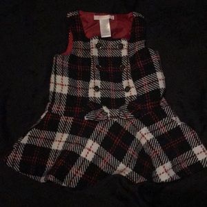 Black and red wool dress